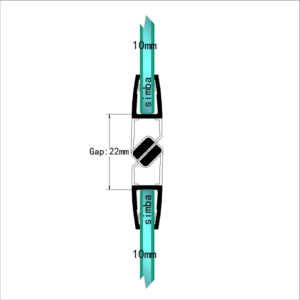 10mm Glass Magnetic Seal M10A2M, Seal 22mm Gap