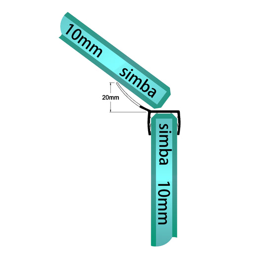 135 Degree Shower Door Seal 10mm Glass 135A10S20