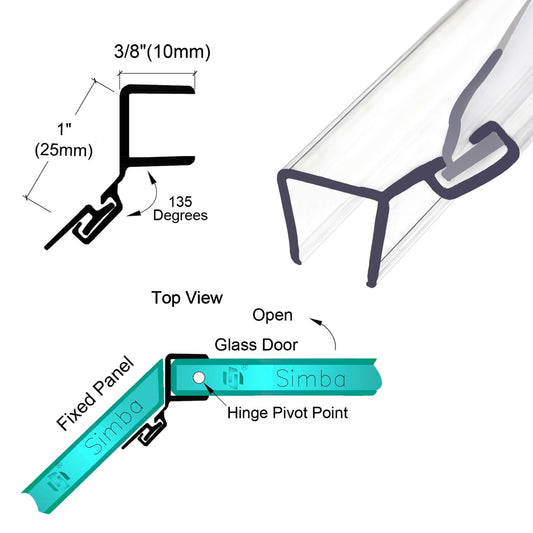 135° Vertical Shower Door Seal P045DJ