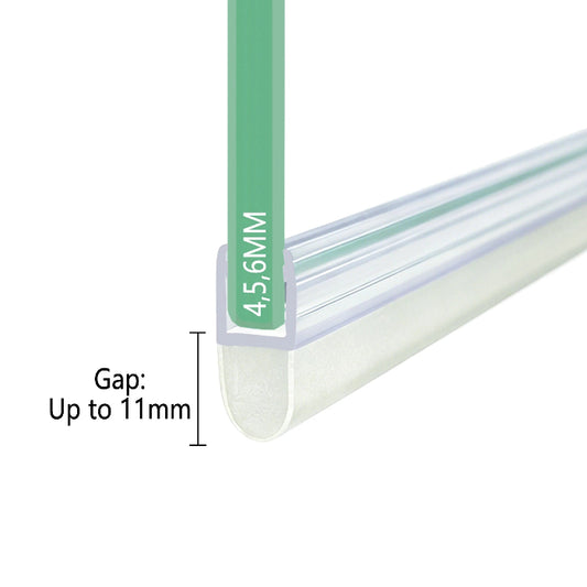 Large bubble vertical shower seal for 4–6mm glass shower doors, sealing gaps up to 11mm