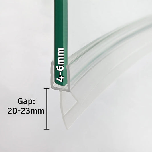 Curved Shower Seal for 4-6mm Glass Fin 23mm V456S23CU