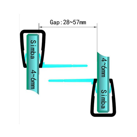 4-6mm Glass Sliding F-Shape Seal Gap 28-57mm FD456S2025