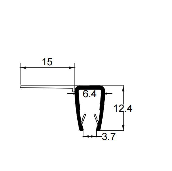 4mm-6mm Glass F Shape Seal Gap 18-28mm F456S15
