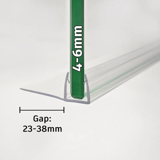 Sliding Shower Door Vertical Seal Strip 4-6mm Glass Gap 23-38mm F456S20