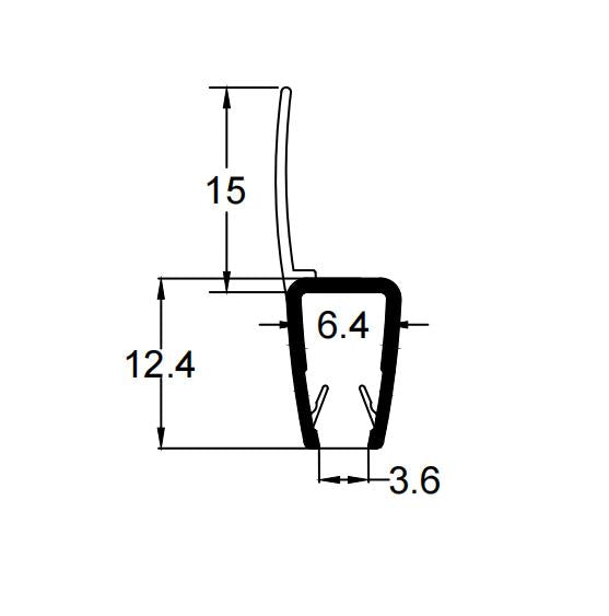 4mm-6mm Glass H Shape Seal Gap 3-13mm H456S15