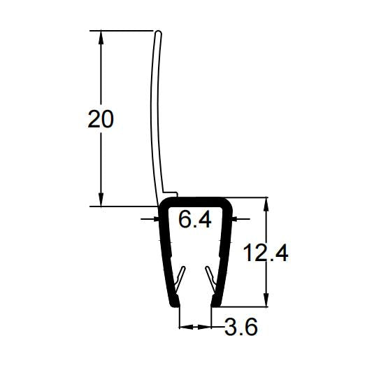 4mm-6mm Glass H Shape Seal Gap 3-18mm H456S20