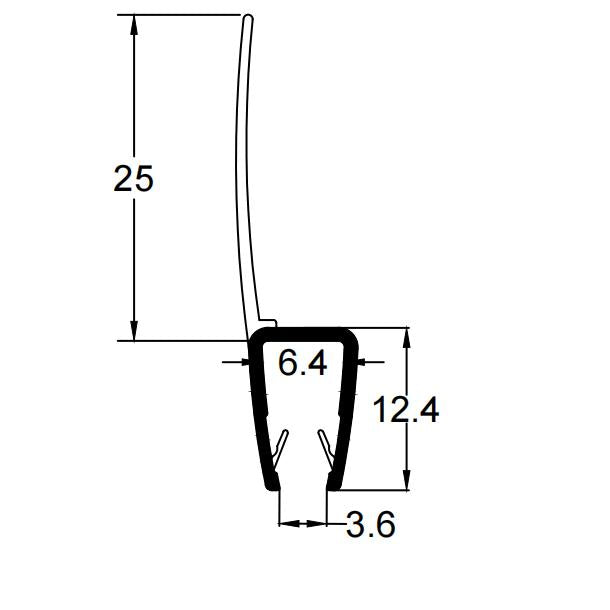 4mm-6mm Glass H Shape Seal Gap 3-23mm H456S2025