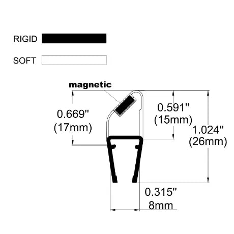 6mm Magnetic Seal Gap 22mm and 9mm SIM-0015