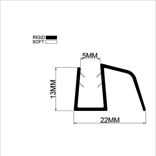 6mm Glass Gasket For Bottom Of Shower Door Gapless S6DTL