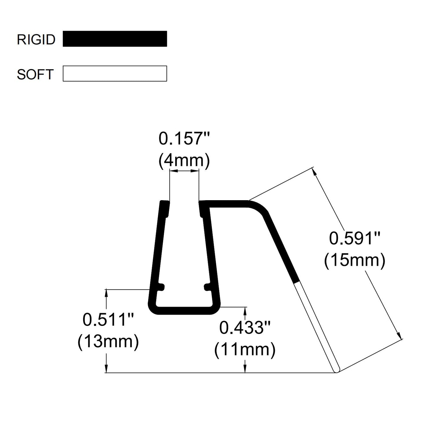 6mm Sliding Door Bottom Seal Gap 11-14mm SIM-0007