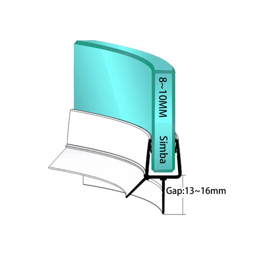 8-10mm Glass Curved Seal Gap 13-16mm V810S16CU