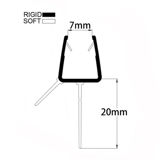 8-10mm Glass Curved Seal Gap 17-20mm V810S20CU