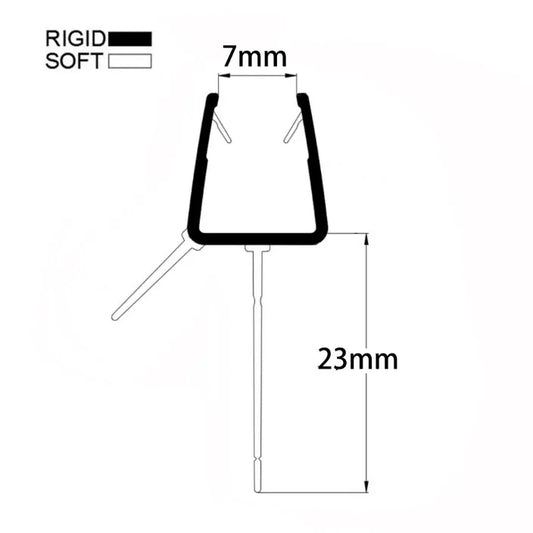 8-10mm Glass Curved Seal Gap 20-23mm V810S23CU