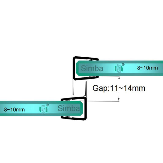 8mm-10mm Glass F Shape Seal Gap 11-14mm F810S8