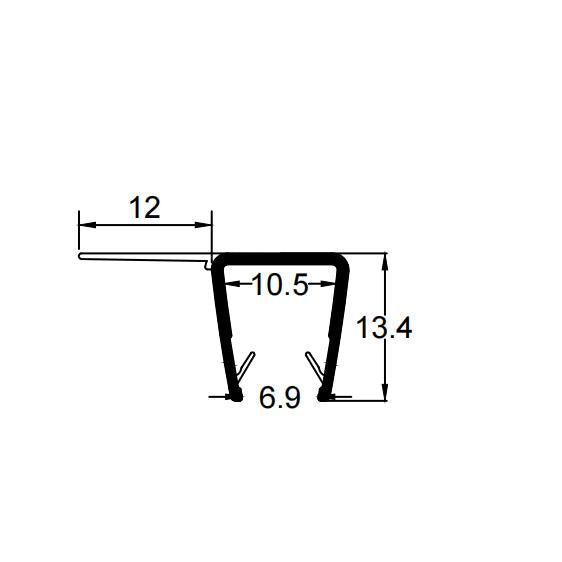 8mm-10mm Glass F Shape Shower Seal Gap 15-21mm F810S12
