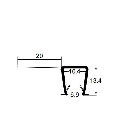 8mm-10mm Glass F Shape Seal Gap 23-38mm F810S20