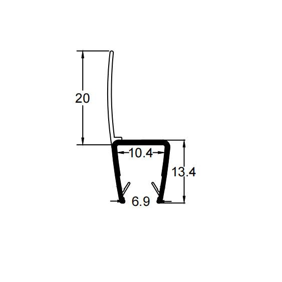 8mm-10mm Glass H Shape Seal Gap 3-18mm H810S20
