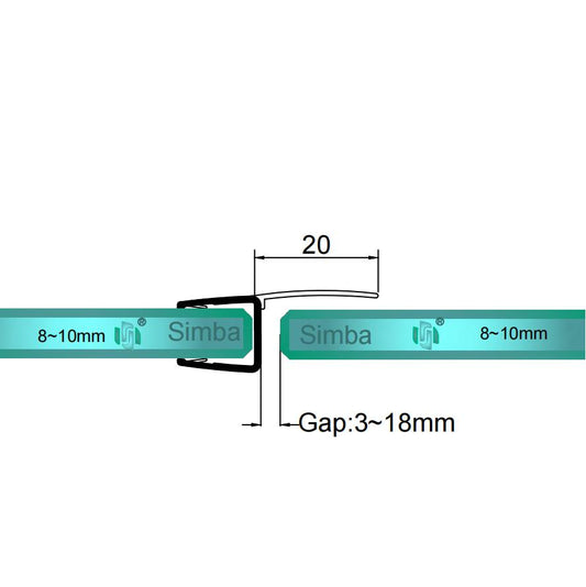 8mm-10mm Glass H Shape Seal Gap 3-18mm H810S20