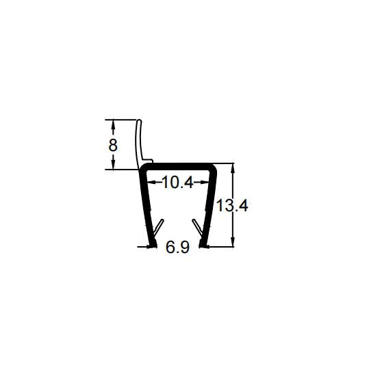 8mm-10mm Glass H Shape Seal Gap 3-6mm H810S8