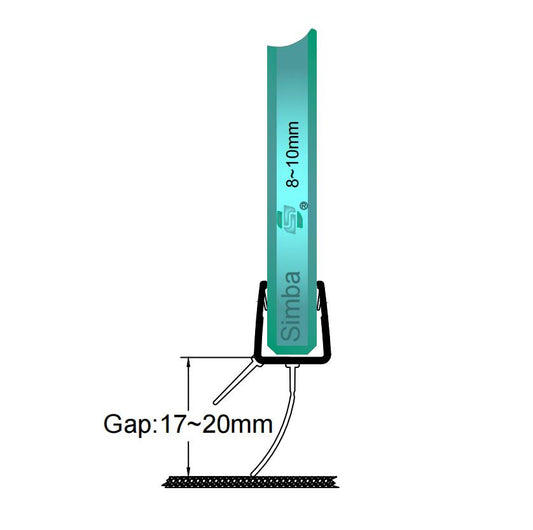8mm-10mm Shower Door Bottom Seal Gap 17-20mm V810S20