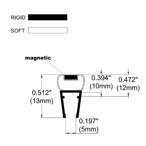 8mm Glass Magnetic Seal Gap 21mm SIM-0017a