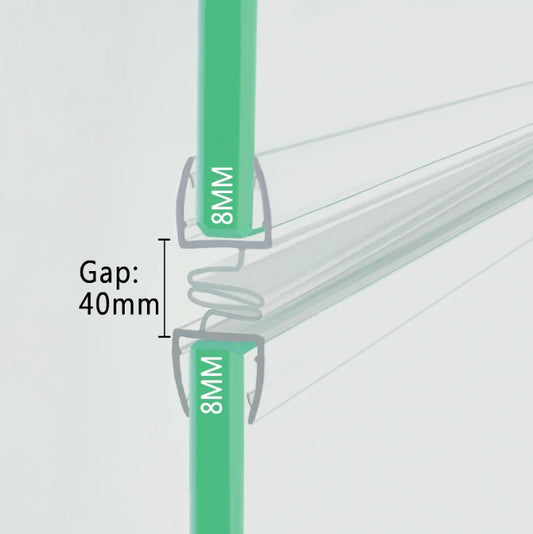 8mm Glass Two Panel Corner Shower Seal D08