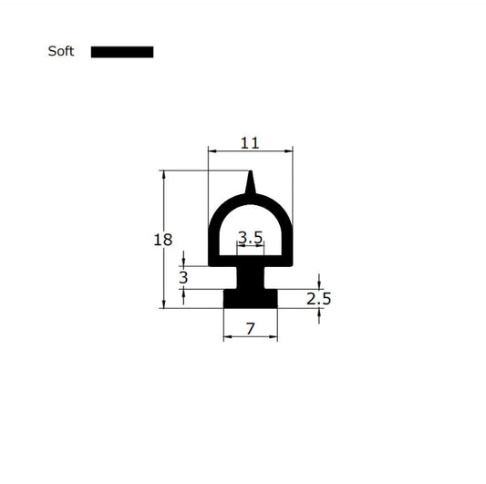 Vertical Side Shower Door Translucent Vinyl Bulb Seal BU003