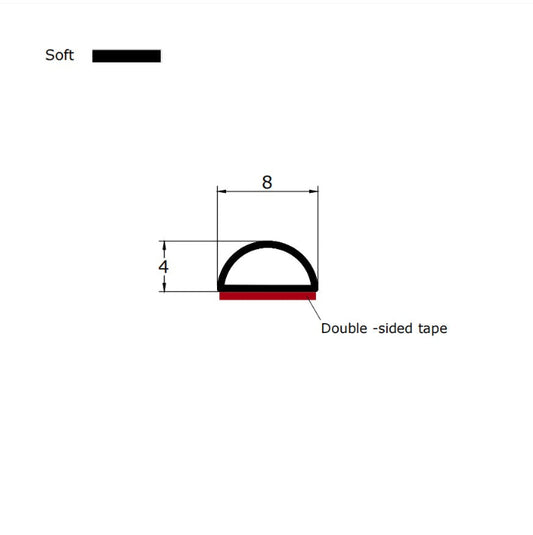 Clear Adhesive Shower Threshold Bulb Seal PV29