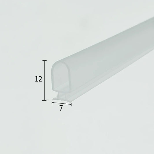 7mm Base Crystal Clear Vinyl Shower Door Bulb Seal BU001