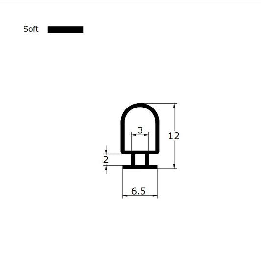 7mm Base Crystal Clear Vinyl Shower Door Bulb Seal BU001