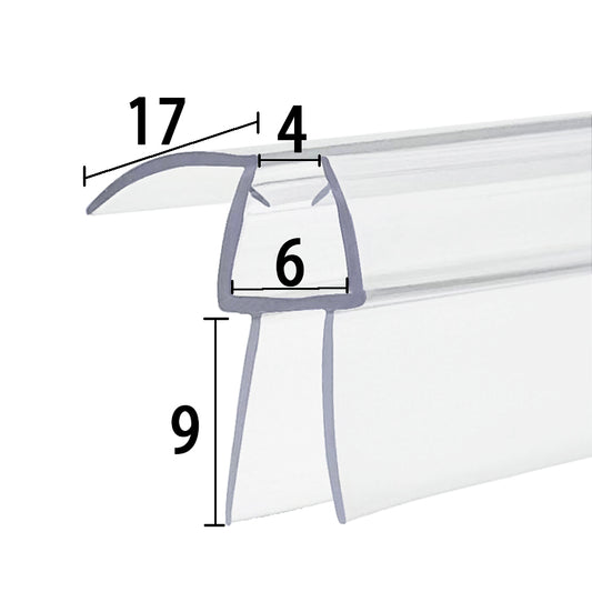 4-10mm Glass Double Fin Bottom Seal 7-9mm Gap VB45610