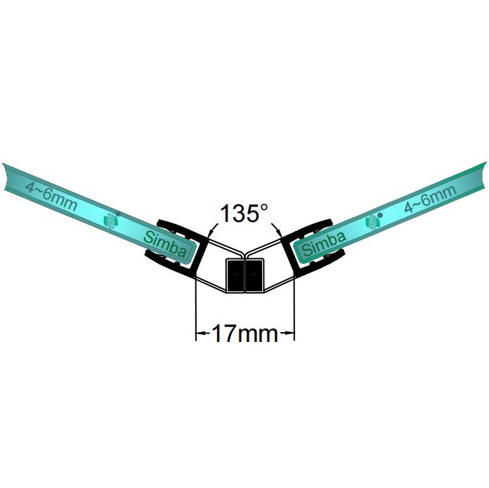 4-6mm Glass Magnetic Seal 17/20mm Gap 4BMX135