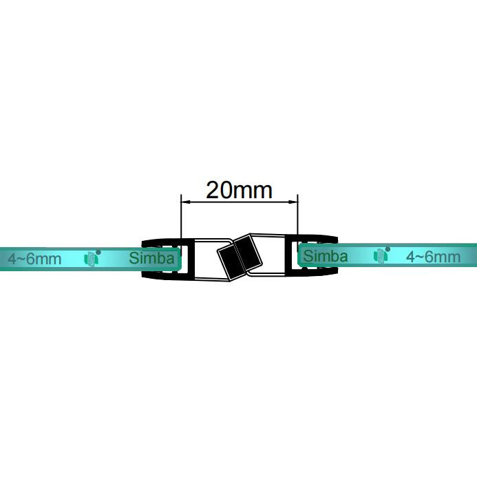 4-6mm Glass Magnetic Seal 17/20mm Gap 4BMX135