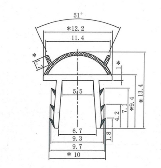 Bottom Seal For Framed Shower Door 12mm Width RY5306
