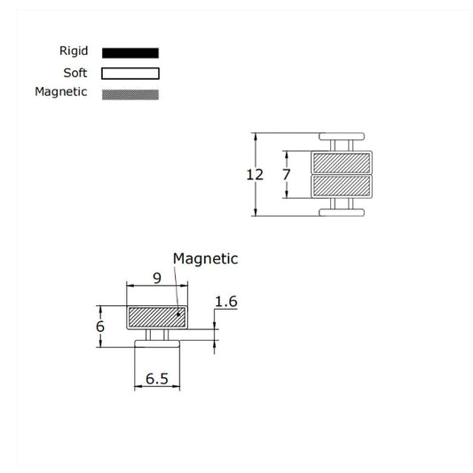 Framed Shower Door Magnetic Strip Suits 7mm Gap MG002