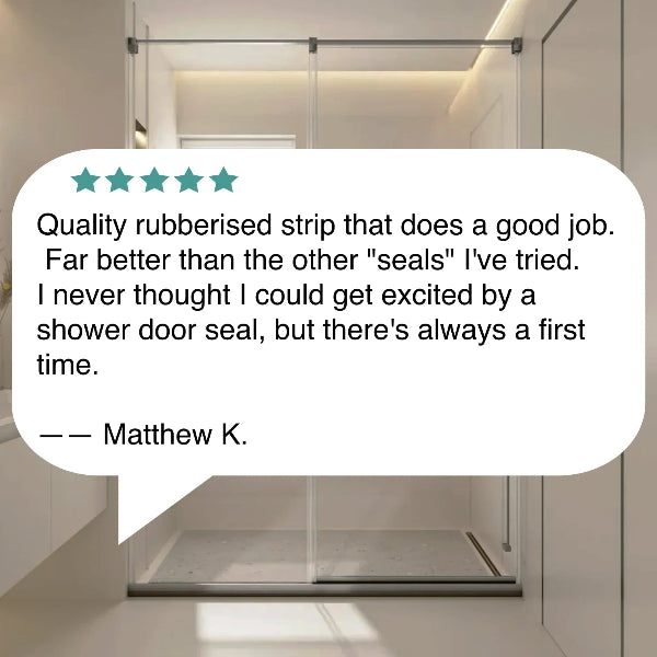 10mm Heavy-Duty Magnetic Shower Seal (180°) - Extra-Wide 26mm Gap MF810