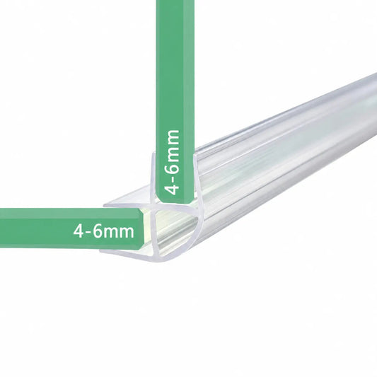 CO456 90 degree shower screen corner seal for two fixed 4-6mm glass panels