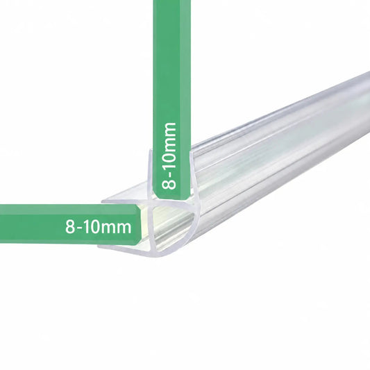 CO810 90 degree shower screen corner seal for two fixed 8-10mm glass panels