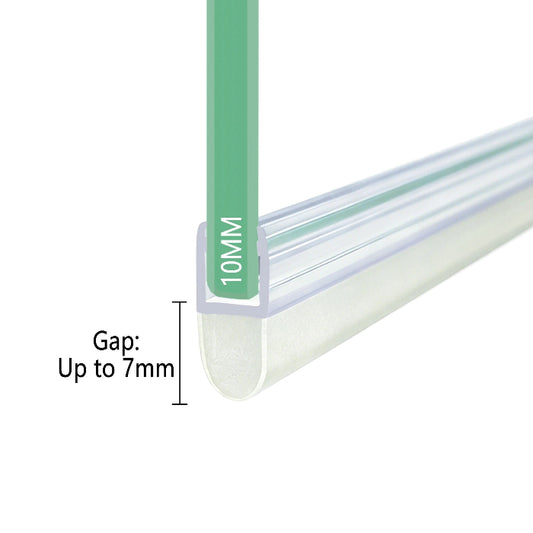 D10S7 compressible bubble shower door seal for 10mm glass and gaps up to 7mm