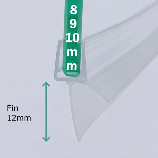8–10mm glass shower door bottom seal with 12mm fin for straight shower doors