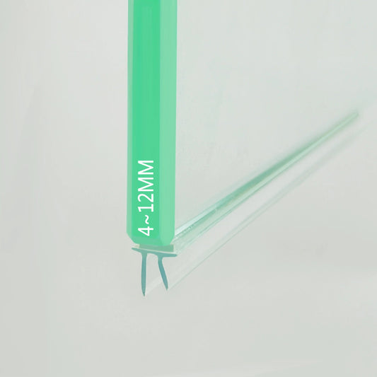 Cross-section of VG002 dual-fin T-seal showing 6mm and 8mm graduated fins for tight gaps