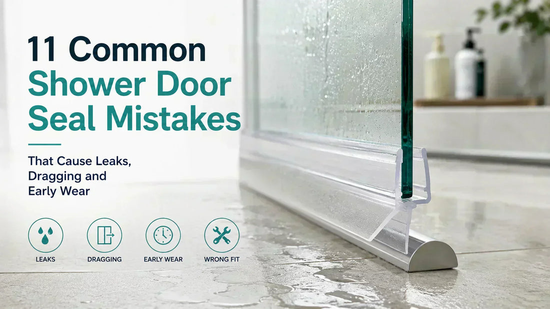 Common shower door seal mistakes causing leaks at the bottom of a glass shower door