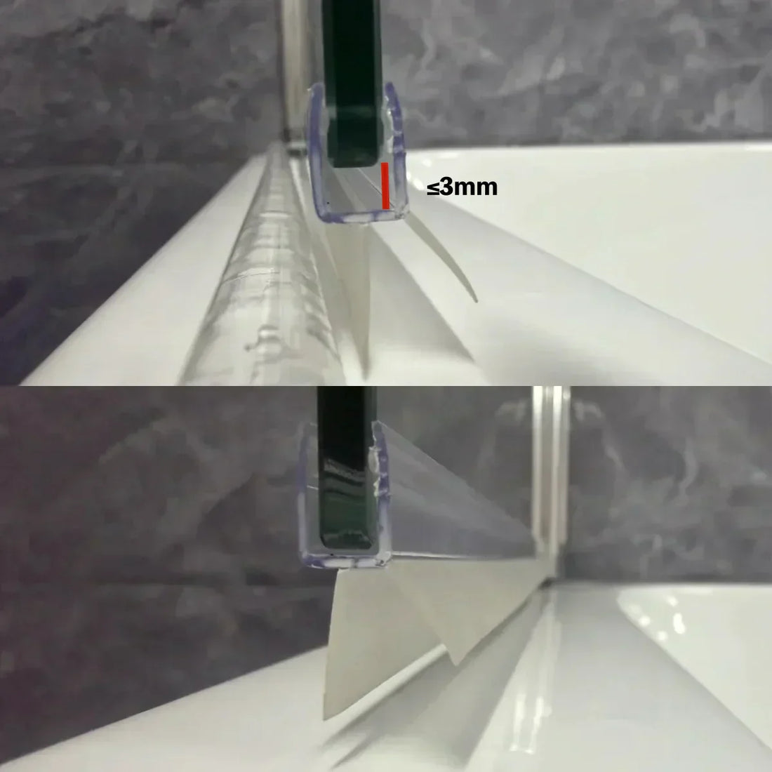 Uneven Gap Under Shower Door, How To Fix With Seal Strip?