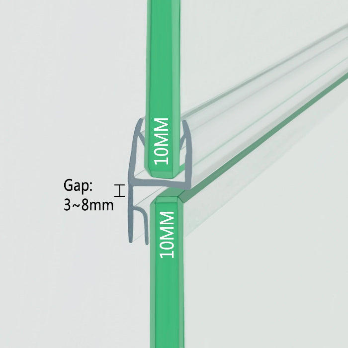 10mm Heavy-Glass Hybrid H-Seal (Out-Swing) HH10