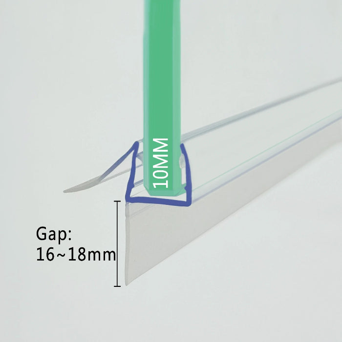 10mm Glass Heavy-Duty Offset Edge Shower Bottom Seal VC10