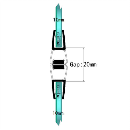 10mm Glass Magnetic Seal M10B2M, Seal 20mm Gap