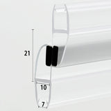 180 Degree Magnetic Shower Door Seal 8-10mm Glass MD810180