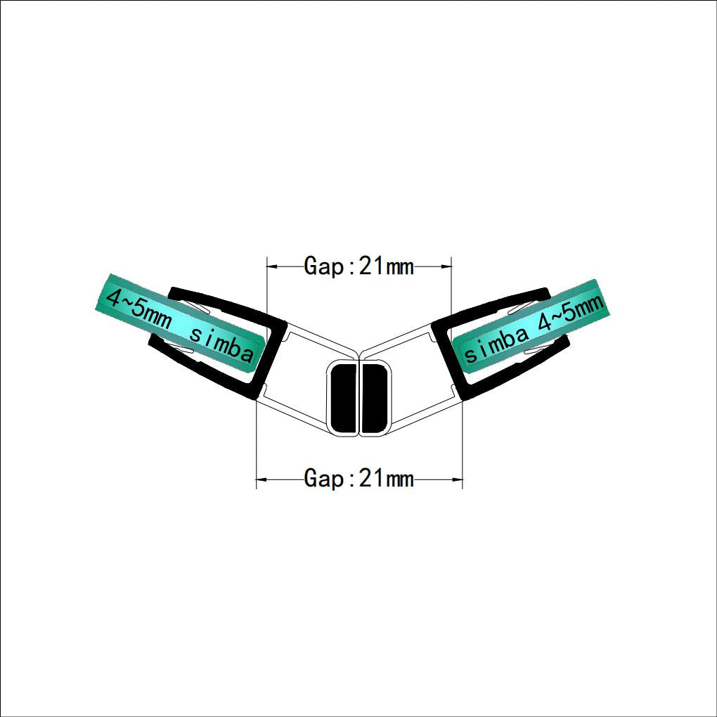 4-5mm 135° Glass Magnetic Seal M45C2M, Seal 21mm Gap