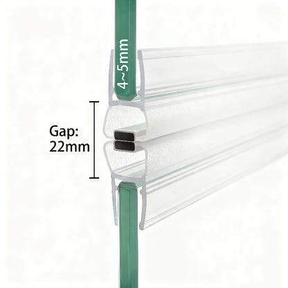 M45B2M sliding shower door magnetic seal pair for 4-5mm glass and 22mm gap