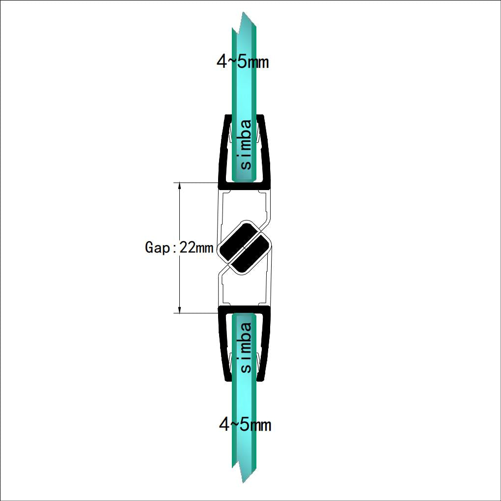 4-5mm Glass Magnetic Seal M45A2M, Seal 22mm Gap